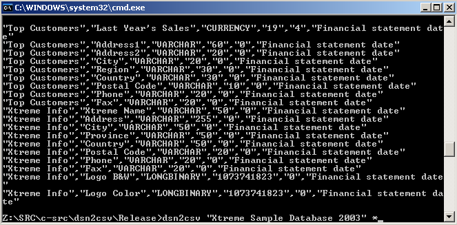 Dsn2csv Screenshot